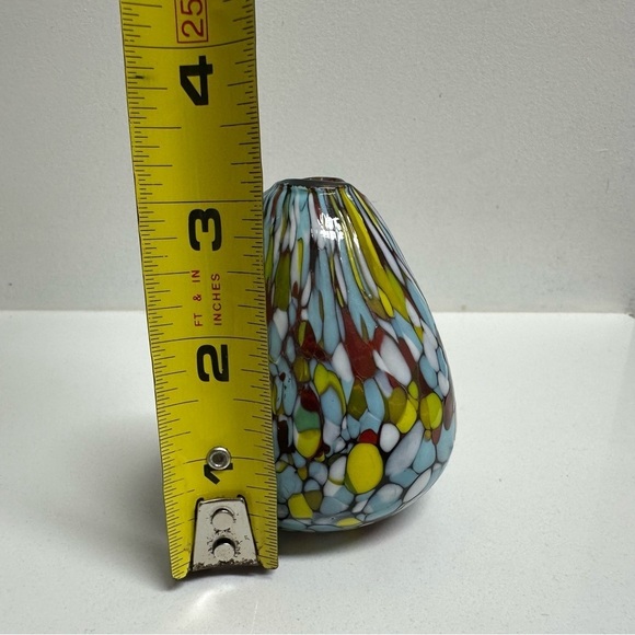 Pearlessence Hand Blown Bud Vase Reed Diffuser Multicolored 3” Glass confetti - Picture 4 of 4